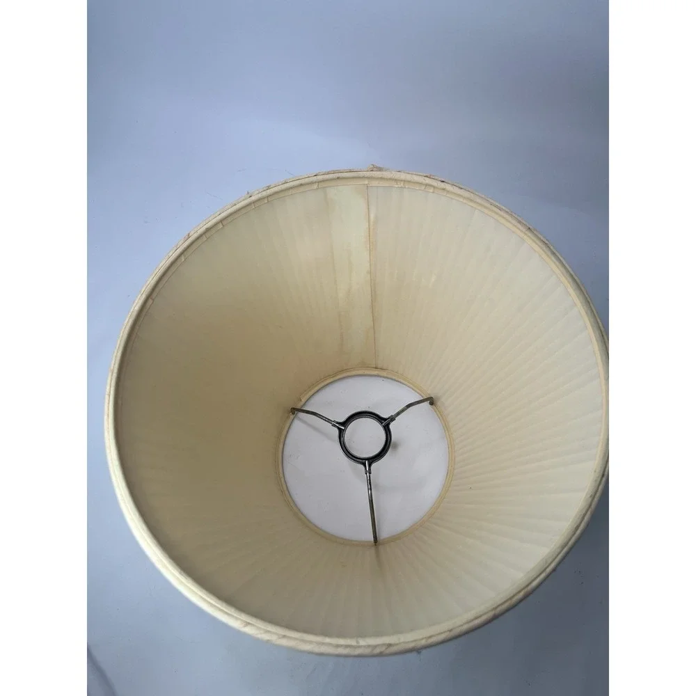 Vintage Pleated Speckled Lamp Shade Bell Shape Cottage Farmhouse Decor